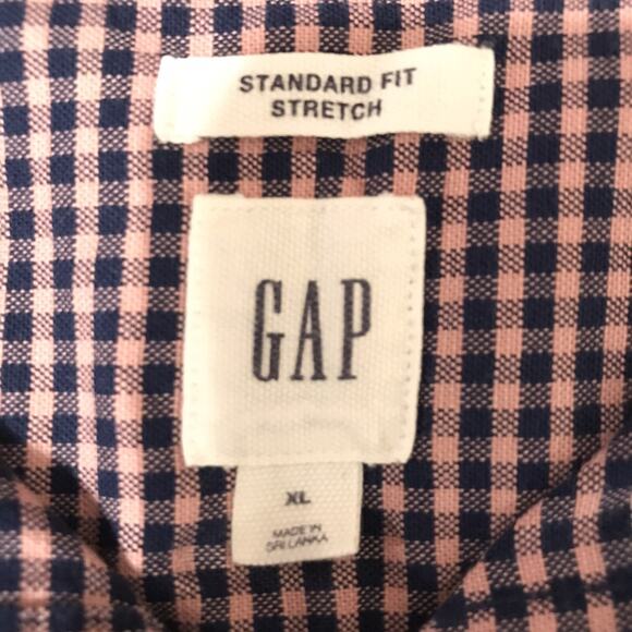 Gap long sleeve Shirt XL Button Front red black Checked Cotton Blend Casual. - Picture 4 of 6